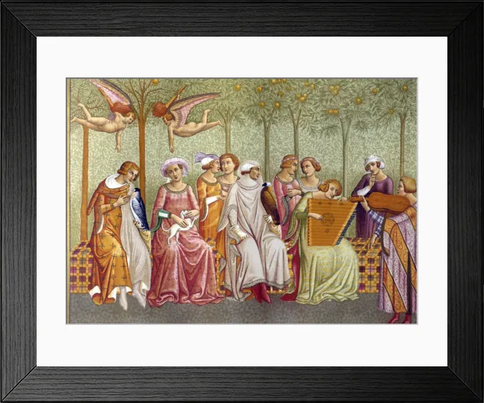 Framed Print : Dream of Life, detail of the mural Triumph of Death, painting in the Cloister Framed Print : Dream of Life, detail of the mural Triumph of Death, painting in the Cloister