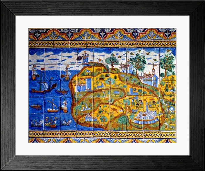 Framed Print : Catalan ceramic ceiling roof representing the Island of Mallorca Framed Print : Catalan ceramic ceiling roof representing the Island of Mallorca