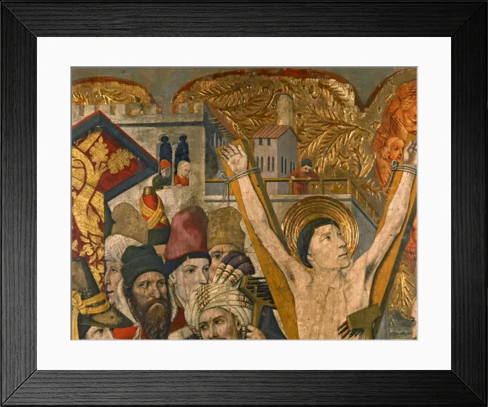 Framed Print : Altarpiece of Saint Vincent. Detail of the Saint in the rack Framed Print : Altarpiece of Saint Vincent. Detail of the Saint in the rack