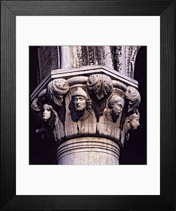 Framed Print : Capital decorated, Ducal Palace, located in the lower gallery Framed Print : Capital decorated, Ducal Palace, located in the lower gallery