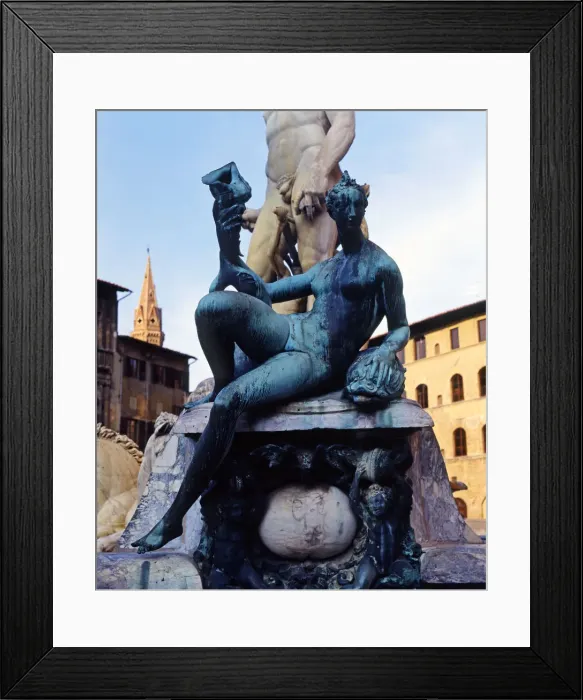 Framed Print : Fountain of Neptune in the Piazza della Signoria in Florence, detail of bronze figures Framed Print : Fountain of Neptune in the Piazza della Signoria in Florence, detail of bronze figures