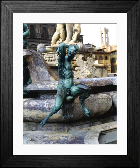 Framed Print : Fountain of Neptune in the Piazza della Signoria in Florence Framed Print : Fountain of Neptune in the Piazza della Signoria in Florence