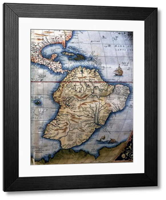 Framed Print : Theatrum Orbis Terrarum by Abraham Ortelius, Antwerp, 1574, map of South America Framed Print : Theatrum Orbis Terrarum by Abraham Ortelius, Antwerp, 1574, map of South America