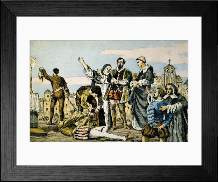 Framed Print : Execution in Villalar in 1521 of the three commoner leaders: Juan de Padilla, Juan Bravo Framed Print : Execution in Villalar in 1521 of the three commoner leaders: Juan de Padilla, Juan Bravo