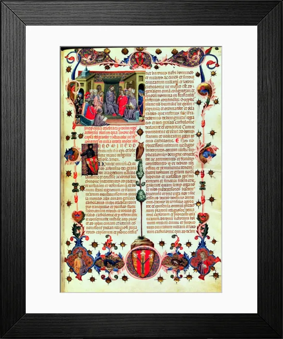 Framed Print : Alphonse III The Benign (1327-1336) presiding the courts held in Montblanc, in 1330 Framed Print : Alphonse III The Benign (1327-1336) presiding the courts held in Montblanc, in 1330