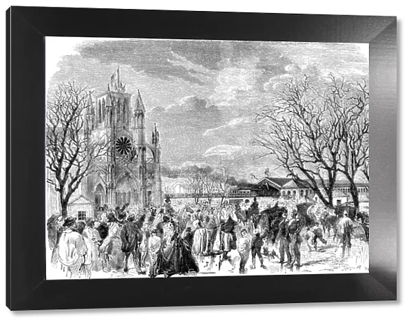 Opening of the railway line from Lyon to Geneva on March 16, 1858, arrival of the