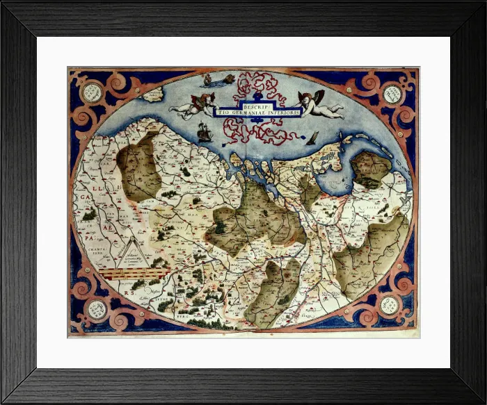 Framed Print : Theatrum Orbis Terrarum by Abraham Ortelius, Antwerp, 1574, map of Germany Framed Print : Theatrum Orbis Terrarum by Abraham Ortelius, Antwerp, 1574, map of Germany