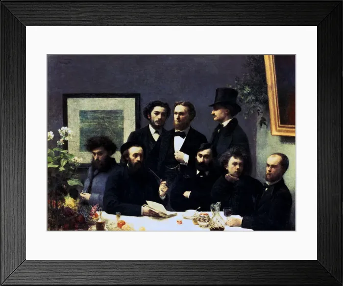 Framed Print : Around the table. P. Verlaine, A. Rimbud, L. Valade, E. d Hervilly, C. Pelletan, E Framed Print : Around the table. P. Verlaine, A. Rimbud, L. Valade, E. d Hervilly, C. Pelletan, E