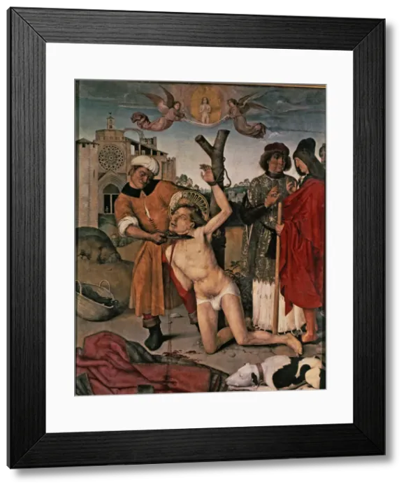 Framed Print : Slaughter of Saint Cugat, it was part of the main altarpiece of the Church of Framed Print : Slaughter of Saint Cugat, it was part of the main altarpiece of the Church of