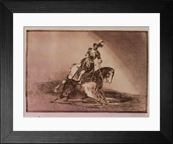 Framed Print : Bullfighting, series of etchings by Francisco de Goya Framed Print : Bullfighting, series of etchings by Francisco de Goya
