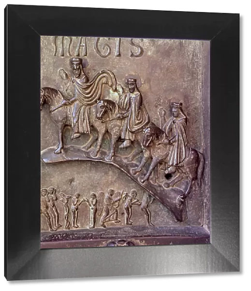 The Magi. Bronze relief at the south gate of the transept of Pisa Cathedral, designed