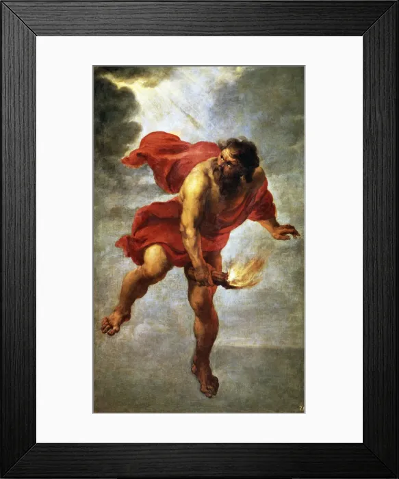 Framed Print : Prometheus bringing fire by Jan Cossiers Framed Print : Prometheus bringing fire by Jan Cossiers