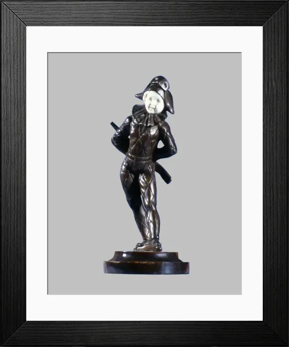 Framed Print : Harlequin in bronze and ivory Framed Print : Harlequin in bronze and ivory