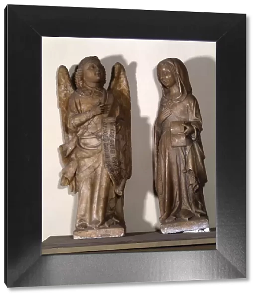 Annunciation, sculpture group in marble representing the Archangel Gabriel and the Virgin Mary