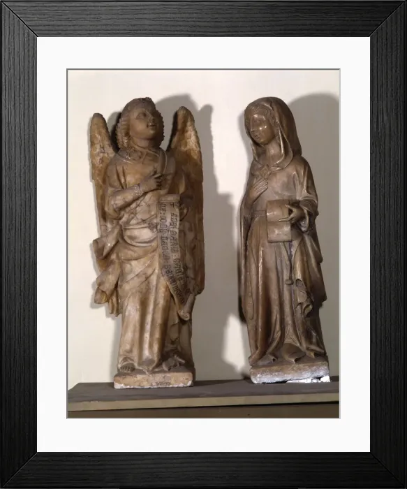 Framed Print : Annunciation, sculpture group in marble representing the Archangel Gabriel and the Virgin Mary Framed Print : Annunciation, sculpture group in marble representing the Archangel Gabriel and the Virgin Mary