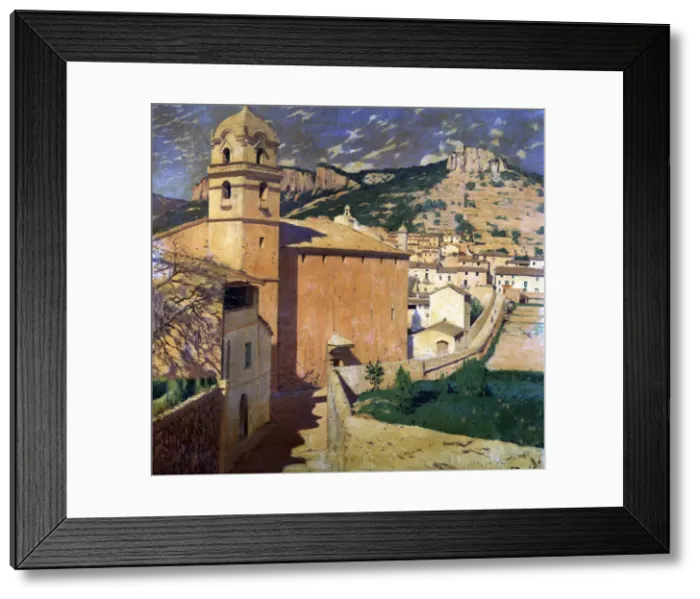Framed Print : Church of Bunyola, oil on canvas, 107 X 95 cm Framed Print : Church of Bunyola, oil on canvas, 107 X 95 cm