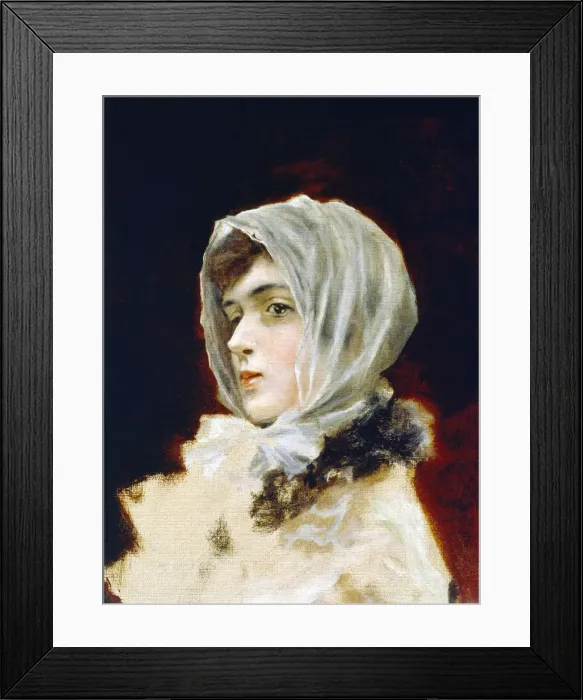 Framed Print : Portrait Of Lady, detail of the oil by de Roma Ribera Framed Print : Portrait Of Lady, detail of the oil by de Roma Ribera