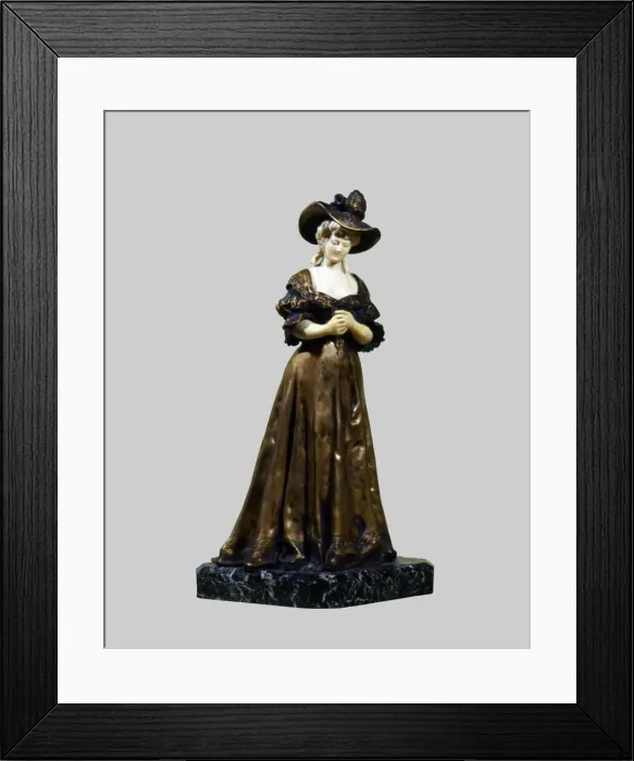 Framed Print : Figure of a lady in bronze and ivory, by A. Quenard Framed Print : Figure of a lady in bronze and ivory, by A. Quenard