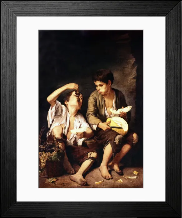 Framed Print : Children eating melon, painting by Bartolome Murillo Framed Print : Children eating melon, painting by Bartolome Murillo
