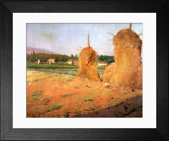Framed Print : Haystacks, painting by Isidre Nonell Framed Print : Haystacks, painting by Isidre Nonell