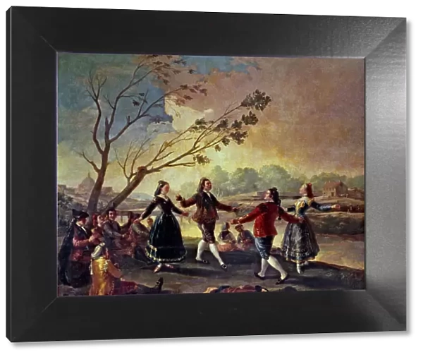 Dancing on the banks of Manzanares river, 1777, oil painting by Francisco de Goya