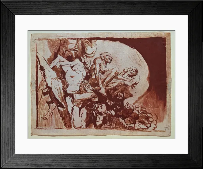 Framed Print : Meeting of witches. Drawing No. 113 of the series of sepia gouaches by Francisco de Goya Framed Print : Meeting of witches. Drawing No. 113 of the series of sepia gouaches by Francisco de Goya