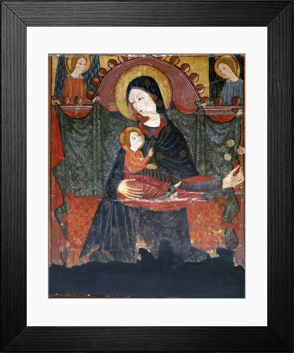 Framed Print : Frontal of the Mother of God, detail, tempera on wood from Bellver de Cerdanya, 14th century Framed Print : Frontal of the Mother of God, detail, tempera on wood from Bellver de Cerdanya, 14th century