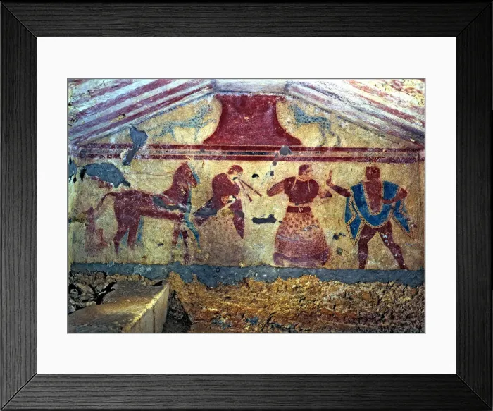 Framed Print : Tomb of the two beams, detail of mural Paintings from Tarquinia Framed Print : Tomb of the two beams, detail of mural Paintings from Tarquinia
