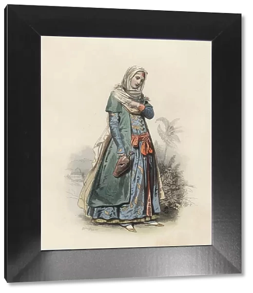 Mogul Lady, in the modern age, color engraving 1870