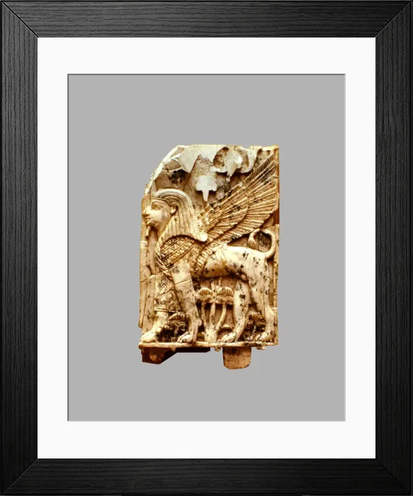 Framed Print : Ivory plaque with the representation of a sphinx Framed Print : Ivory plaque with the representation of a sphinx