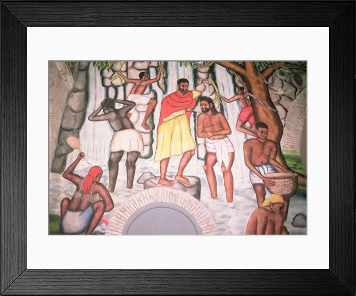 Framed Print : Baptism of a native and agricultural scenes, mural preserved in the Cathedral of Port Prince Framed Print : Baptism of a native and agricultural scenes, mural preserved in the Cathedral of Port Prince