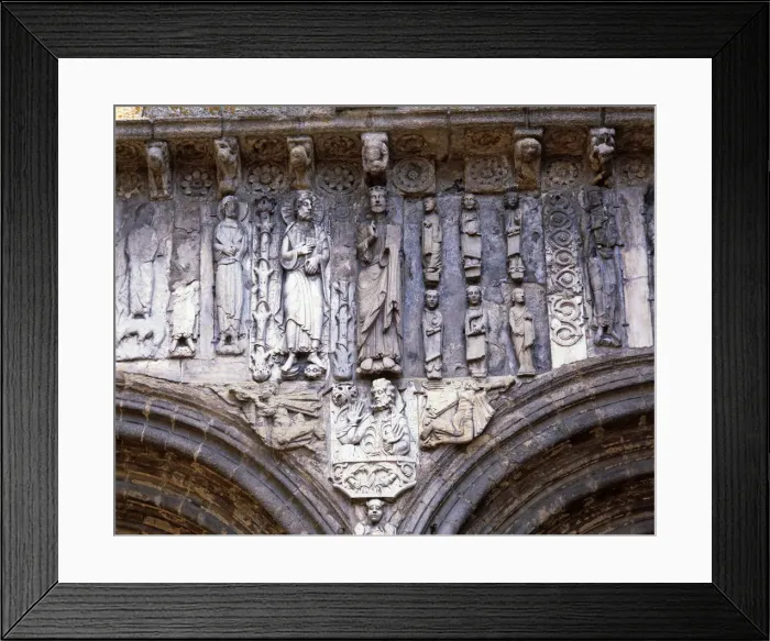 Framed Print : Cathedral of Santiago de Compostela, the Platerias door, detail of the sculptures on the front Framed Print : Cathedral of Santiago de Compostela, the Platerias door, detail of the sculptures on the front