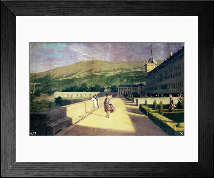 Framed Print : The Garden of the monks in the Monastery of San Lorenzo del Escorial, oil on canvas Framed Print : The Garden of the monks in the Monastery of San Lorenzo del Escorial, oil on canvas