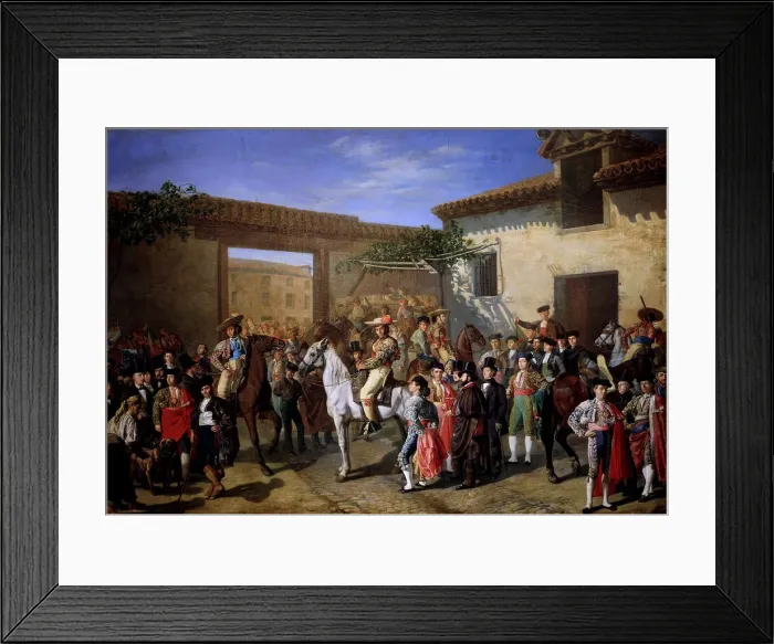 Framed Print : Horses Courtyard in the Old Bullfighting square of Madrid, 1853, oil on canvas Framed Print : Horses Courtyard in the Old Bullfighting square of Madrid, 1853, oil on canvas