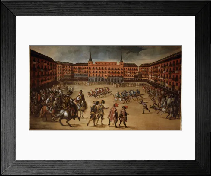 Framed Print : Party in the Plaza Mayor of Madrid, oil on canvas, 1600 Framed Print : Party in the Plaza Mayor of Madrid, oil on canvas, 1600