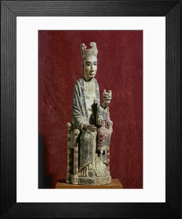 Framed Print : Seated Virgin and Child on the left knee, carving in polychromed wood Framed Print : Seated Virgin and Child on the left knee, carving in polychromed wood