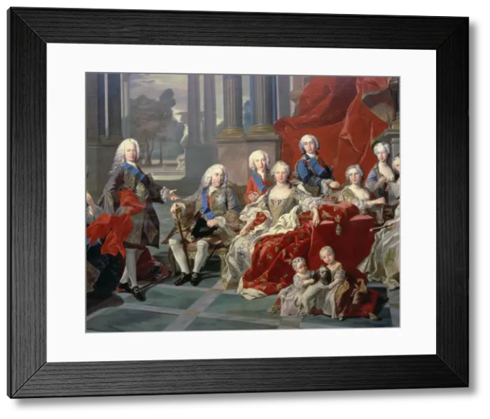 Framed Print : Detail The Family of Philip V, oil, appearing the king, his second wife Elizabeth Farnese Framed Print : Detail The Family of Philip V, oil, appearing the king, his second wife Elizabeth Farnese