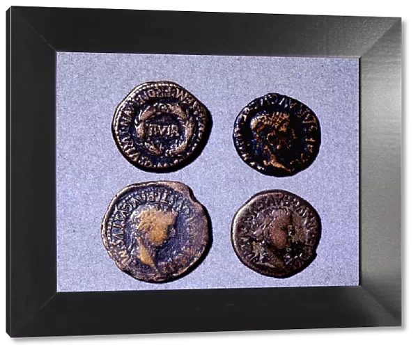 Roman coins from the first half of the first century AC (14-37) and the issuing authority