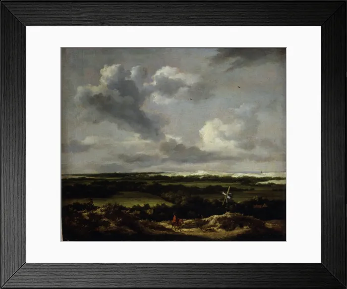 Framed Print : Landscape with dunes near Haarlem by Jacob Ruisdael Framed Print : Landscape with dunes near Haarlem by Jacob Ruisdael