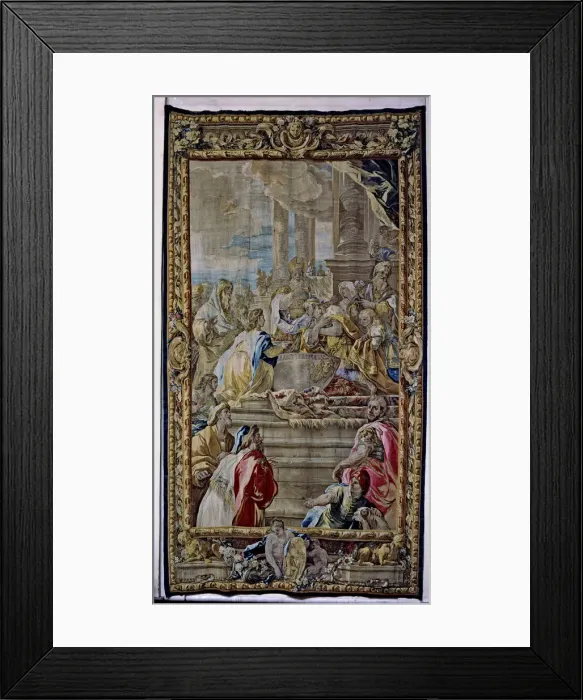 Framed Print : Solomon anointed as king of Israel, tapestry made ??by the Royal Tapestry Factory Framed Print : Solomon anointed as king of Israel, tapestry made ??by the Royal Tapestry Factory