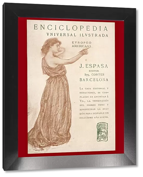 Advertising poster of the Universal Encyclopedia Espasa, 1902, work by Ramon Casas