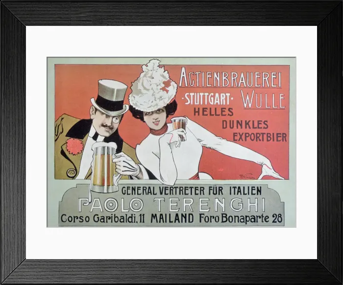 Framed Print : Advertising poster of German beer in Italy, 1904 Framed Print : Advertising poster of German beer in Italy, 1904
