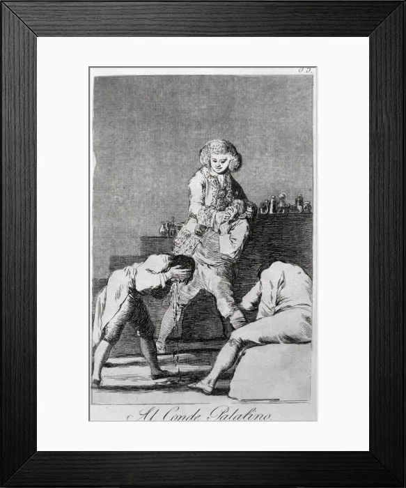 Framed Print : Los Caprichos, series of etchings by Francisco de Goya (1746-1828), plate 33: Al Framed Print : Los Caprichos, series of etchings by Francisco de Goya (1746-1828), plate 33: Al