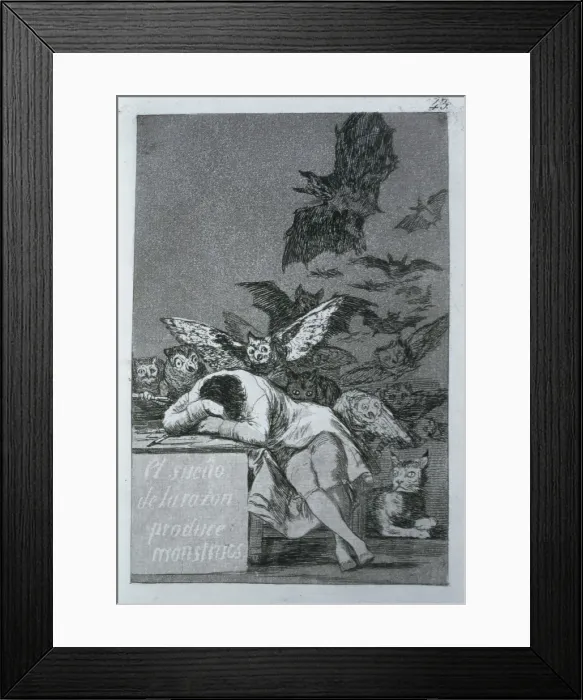 Framed Print : Los Caprichos, series of etchings by Francisco de Goya (1746-1828), plate 43: El Framed Print : Los Caprichos, series of etchings by Francisco de Goya (1746-1828), plate 43: El