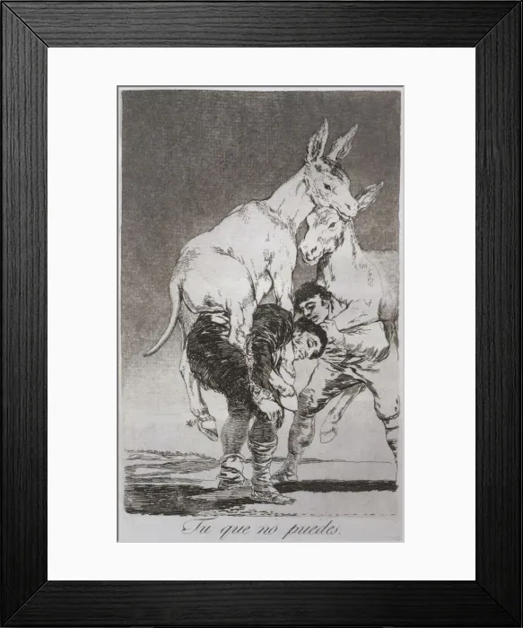 Framed Print : Los Caprichos, series of etchings by Francisco de Goya (1746-1828), plate 42: Tú Framed Print : Los Caprichos, series of etchings by Francisco de Goya (1746-1828), plate 42: Tú