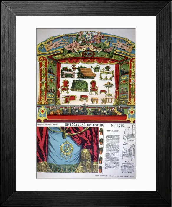 Framed Print : Cut-out of a theater of Estamperia Paluzie, Barcelona 1920 Framed Print : Cut-out of a theater of Estamperia Paluzie, Barcelona 1920