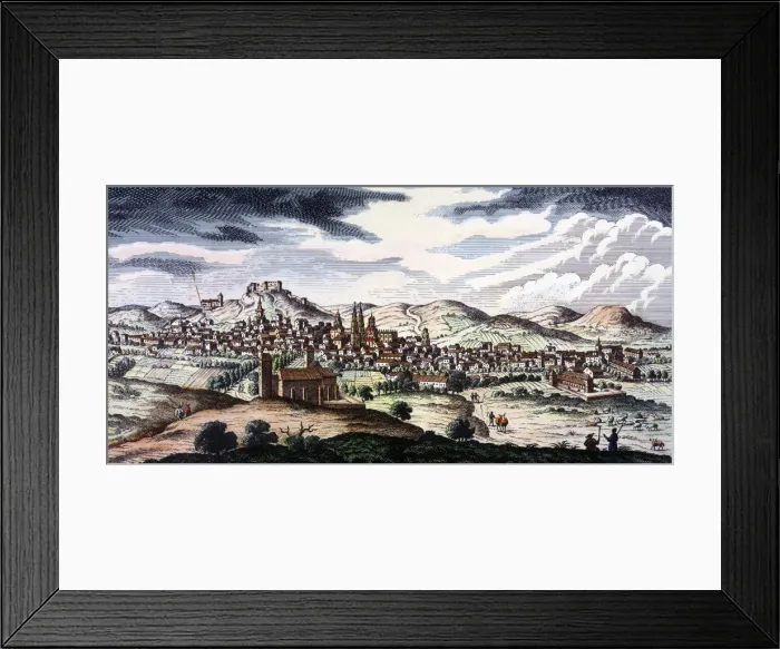 Framed Print : Overview of the city of Burgos, engraving Framed Print : Overview of the city of Burgos, engraving