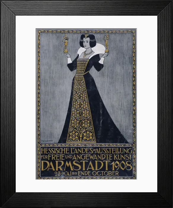 Framed Print : Poster of the Hessen State Exhibition of Free and practical Art, held in Darmstadt 1908 Framed Print : Poster of the Hessen State Exhibition of Free and practical Art, held in Darmstadt 1908