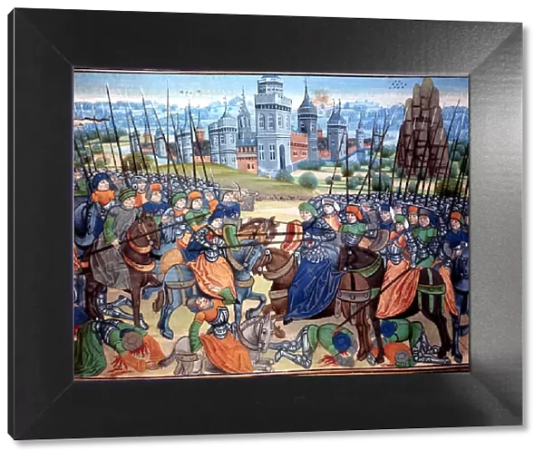 Battle of the Crusaders and pagan troops near the city of Aleppo