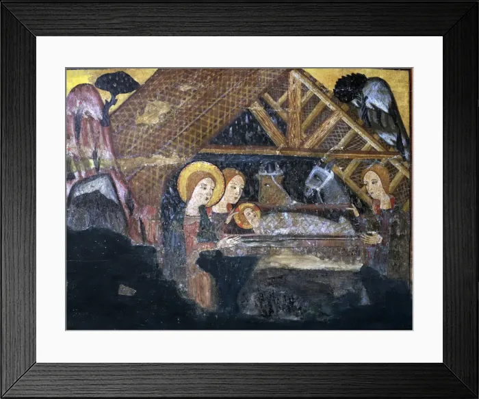 Framed Print : The Nativity, detail of the work The Frontal of the Mother of God, tempera Framed Print : The Nativity, detail of the work The Frontal of the Mother of God, tempera